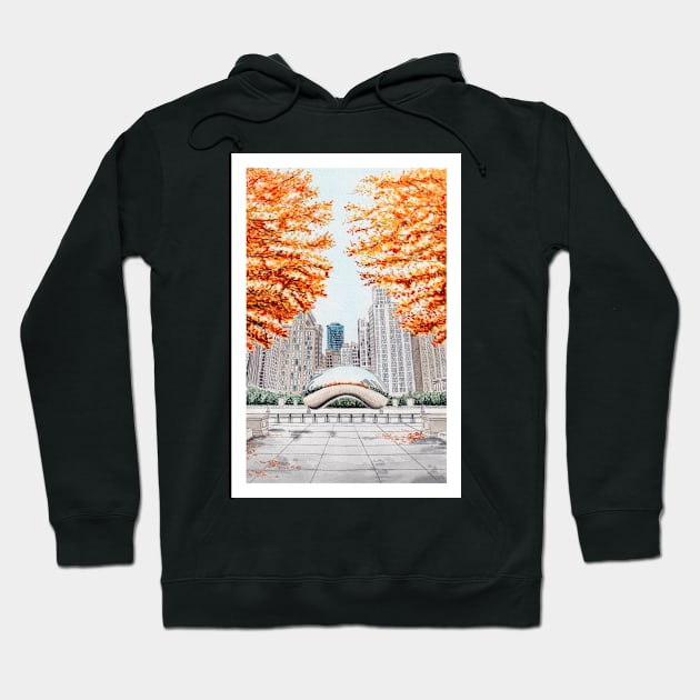 Cloud Gate, Chicago Hoodie by NorrskenArt